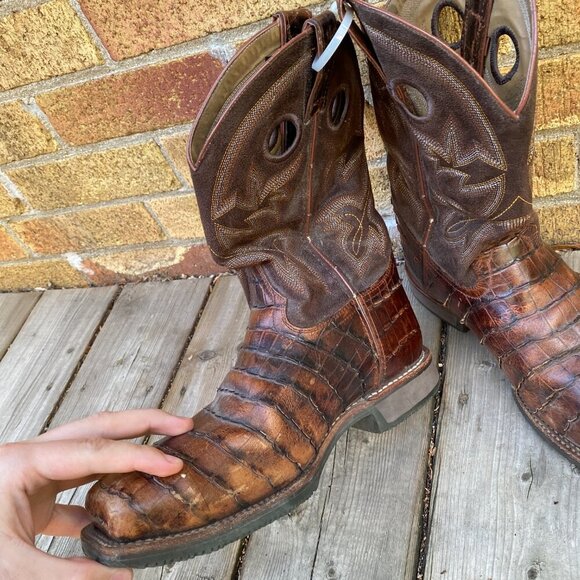 Double-H Boots Men's Size 8.5 Wide Roper Western Cowboy Leather Designer Boot - Picture 6 of 13